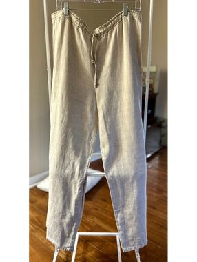 ALY WEAR Beige Linen Casual Pants Size S